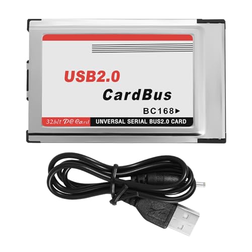 Kqcibz PCMCIA to USB 2.0 CardBus Dual 2 Port 480M Card Adapter for Laptop PC Computer, 500218399