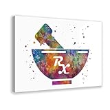 XVHOGAS Mehrfarbiges Aquarellposter für Apothekenlabor, Leinwand, Poster, Schlafzimmer, Dekoration, Landschaft, Büro, Raumdekoration, Geschenk, 60 x 90 cm