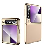 YUANSHXM-Phone Case for Huawei Pura X,for Women Men Premium Leather Ultra Slim Electroplated Case Shockproof Protective Cover Case (Gold,for Huawei Pura X)