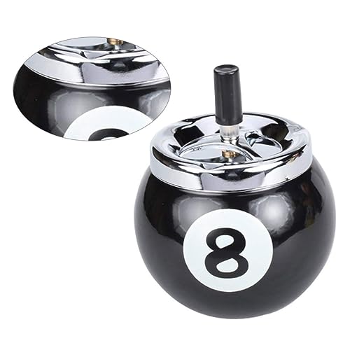 Cendrier fermé boule de billard noir contre odeurs tabac bureau - 8