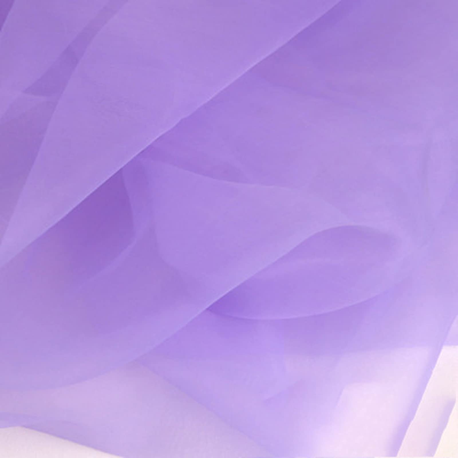 150 cm Breit Organza Stoff Tüll Stoff Transparente Rolle Sheer Stoff Eleganter Dekorativer Stoff für Hochzeitsstuhl Tischdekoration Party DIY Crafts(Size:1.5 * 15m,Color:Helles Lila)
