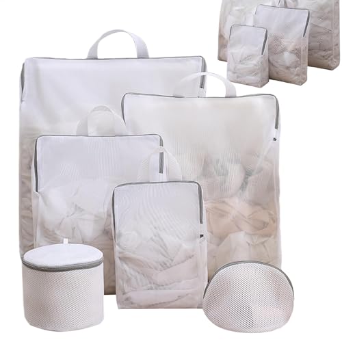 Bolsa de lavado de ropa sucia | Juego de 6 piezas para lavadora, bolsas de malla para ropa, cierre de cremallera, para sujetadores, camisas, calcetines, hogar, viajes, dormitorio universitario