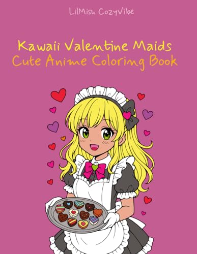 Kawaii Valentine Maids ? Cute Anime Coloring Book