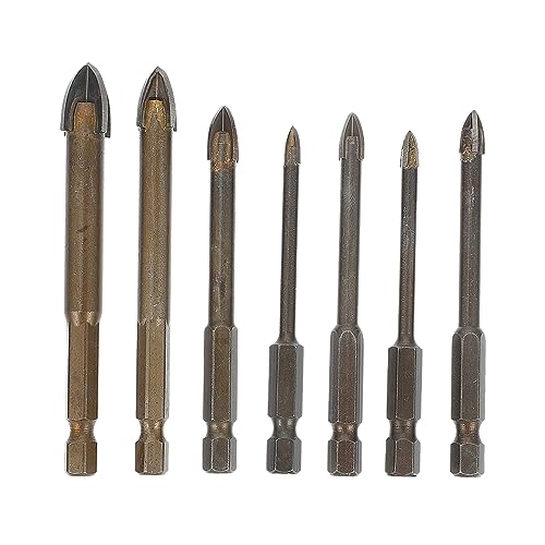 LIFKICH 7Pcs Triangle Drill Bit for Ceramic and Hard Drilling Tools Precision Rotary Bits Durable and Efficient for Easy Installation
