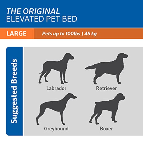 Image of Coolaroo Original Elevated Dog Bed - Breathable Off-The-Ground Pet Bed with Cooling Fabric, Joint Relief & Moisture-Resistant Fabric, 100% Recyclable, Easy Clean, Terracotta, Large
