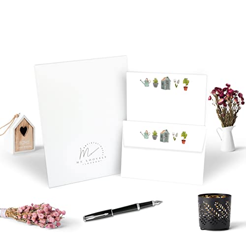 Me Loovely Summer Garden Letter Writing Paper and Envelopes Set A5 Size Papers Stationery Supplies | Christmas Gifts (Pack of 10 with Gift Envelope)