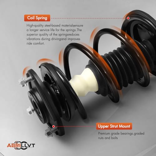 Image of Abrillvt- 4pc Struts Shocks Suspension Kit 2013-2018 For Ford Fusion Front Complete Strut Spring Assembly Stabilizer Bar Link Kit