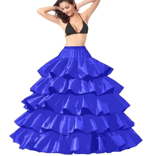 Enagua de Boda, Cancan Enagua cancán, 4 Aros 5 Volantes Enaguas Crinolina, 4 Bucles 5 Flouncing Petticoat Underskirt Crinolina Boda Vestido Enagua, Mujer Enagua de la Boda Accesorios(Azul,36)