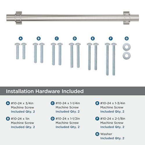 Image of Amerock Davenport 12 inch (305mm) Center-to-Center Satin Nickel Appliance Pull, BP36697G10