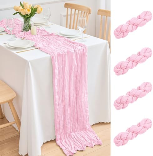 Cheesecloth Table Runner 21.5 x 120 Inches Boho Gauze Table Runners 10FT Long Ch