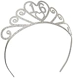 Beistle 60633-16 Glittered Metal 16 Tiara Party Décor,Silver