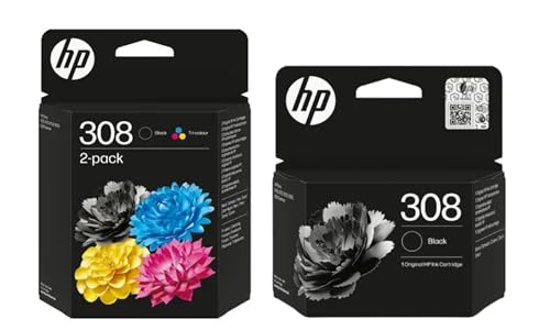 HP 308 cartouches d'encre noir tricolore pour des impressions nettes