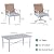 YITAHOME 7-Piece Patio Dining Set, Outdoor Wicker Conversation Furniture with 2 Rocking Chairs, Soft Gray Cushions and Imitation Wood Grain Dining Table for Backyard, Balcony and Garden