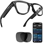 ELECGO AI Smart Glasses with 8MP HD 1080P Video Camera, Bluetooth Audio Sunglasses, Real-Time Translation, Voice Control, 15° Adjustable Temple, for Vlogging, Travel & Meetings