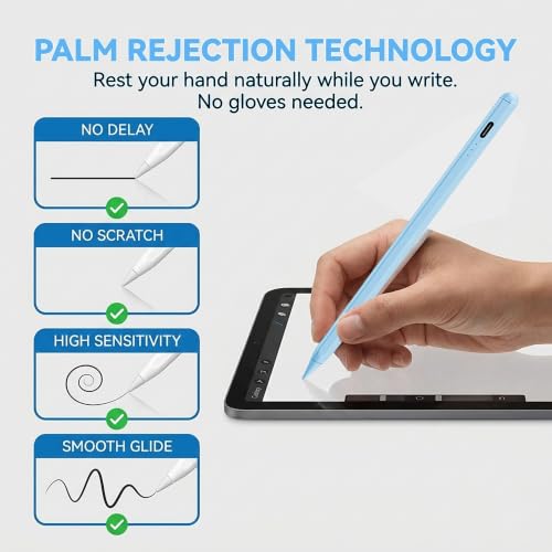 Image of JEDOUBAL Stylus Pen for iPad 2018-2026, 3X Fast Charging iPad Pencil with Palm Rejection & Tilt Sensitivity, Apple Pencil Alternative No Bluetooth Required Compatible with iPad Pro Air Mini