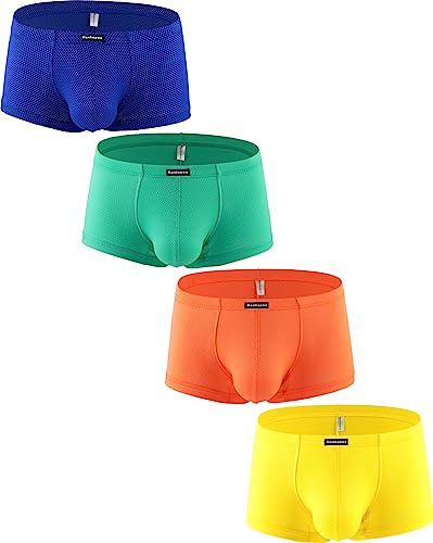 Men's Breathable Comfortable Sport Boxer Briefs Soft Performance Trunk Underwear