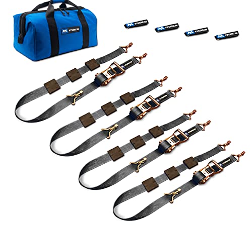 Mac's Tie-Downs Tire Block Strap Pack - VersaTie Track Option - Black