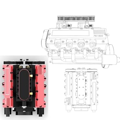 ENGINEDIY TOYAN V8 Engine Modle That Works,1/10 4-Stroke Engine Model for RC Car and Boat Vehicle Engine Model Assembly Kit for Adults to Build (Kit Version)