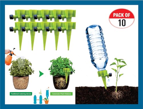 Image of Techhark Drip Irrigation kit for Home Garden, Self-Watering Spikes for Plants, Automatic Plant Water Devices (10 PCs,100% Leak Proof)
