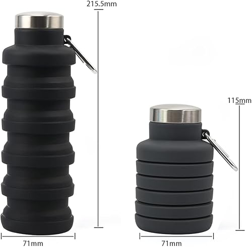 Miniatura 3 de Botellas de agua plegables de silicona para actividades de gimnasio al aire libre, viajes de senderismo, botella deportiva de material duradero y a