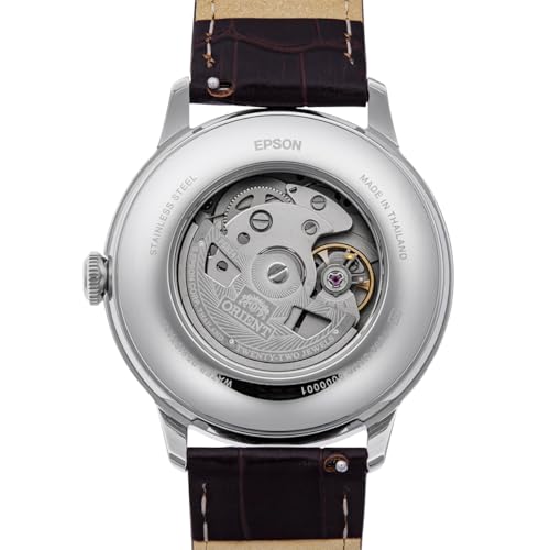 Image of Orient Bambino Bambino Sun & Moon Automatic Wristwatch, Mechanical, Automatic, RN-AK0807R, Men's Bordeaux, red (bordeaux)
