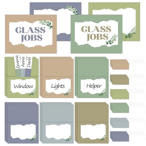 El Mejor Listado de Pósteres - los preferidos. 44 Juego de 112 tablas de anuncios de trabajo de clase de eucalipto, tabla de bolsillo para el trabajo de clase verde salvia a granel, tabla de bolsillo de gestión de clases verde...