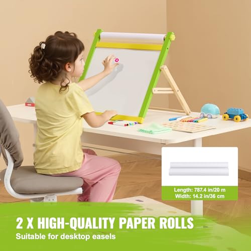 Image of VEVOR Easel Accessory Set, 32 PCS Kid's Art Easel Painting Kit Including Chalks, Dry-Erase Markers & Paper Rolls, Supplies Set for Tabletop Art Easel, Painting Accessories for Toddlers Boys and Girls