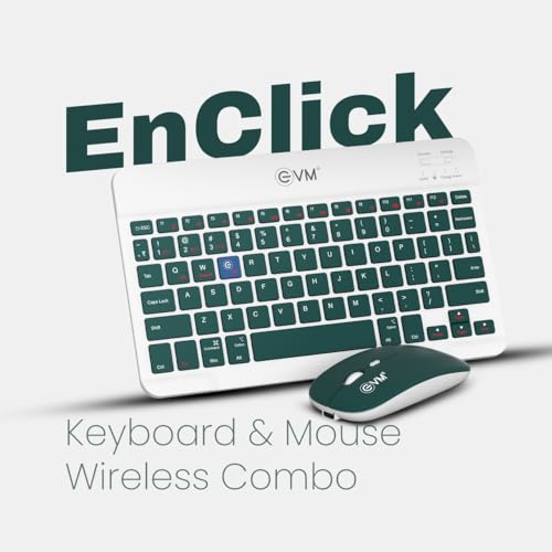 Image of EVM EnClick Wireless Keyboard & Optical Mouse Combo | Bluetooth 5.0 + 2.4GHz Dual Mode, Type-C Rechargeable | 1600 DPI, High Performance Multi-Device | 1 Year Warranty (WLKM & EWLM-360- EnClick)