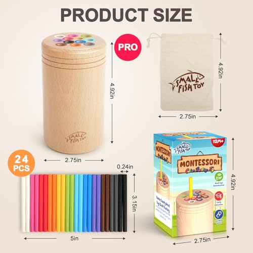 Image of Montessori Toys for 1 2 3 Year Old:Solid Wood Fine Motor Object Permanence Box for Baby, Preschool Learning Fidget Sensory Toys for Toddlers 1-3 , Color Sorting Cause and Effect 12 Month Toys Gift