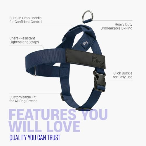 Image of Dog Friendly Co. Dog Harness for Large Breeds (Navy, Extra Large)