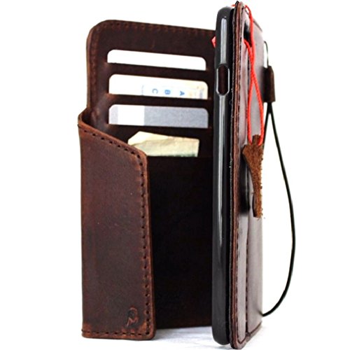 Davis Genuine Natural Leather Case For Apple Iphone 8 Plus Book Wallet Magnetic Cover Handmade Retro Luxury Soft Cards Slots Slim Holder #TOP5