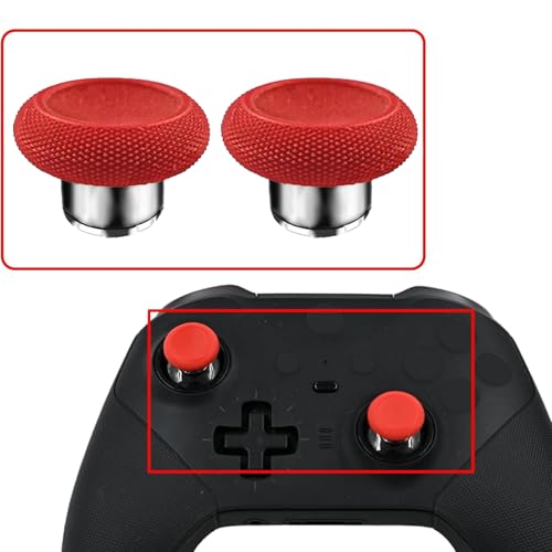 Image of 2 in 1 Short Metal Thumbsticks Replacement for Elite Series 2 Core Controllers, Replacement Thumbsticks for Xbox Elite Series 2 Controllers(Red)