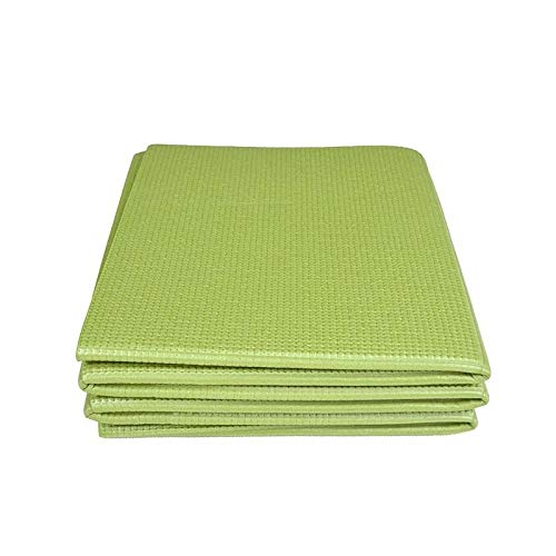 DieffematicYJD Mata do jogi Łatwe przenoszenie składania maty jogi PCV do fitness Pilates Siłownia (Color : Green)