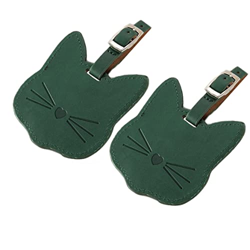 Gepäckanhänger Typ Der Katze, 2 Stück Kofferanhänger Mit Adressschild Gepäckanhänger Kofferanhänger Koffer Namensanhänger, Luggage Tag Koffer Beschriftung Namensschild Anhänger (Grün) Cover