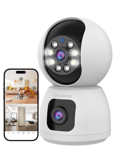 Indoor Security Camera, 2MP, 360° Coverage, Pet and Baby Monitor with App, Night Vision, Motion Detection