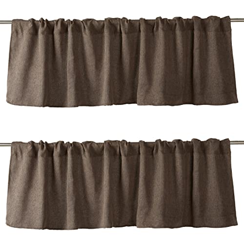 2 Pack Burlap Window Valances 16' x 56' Farmhouse Style Window Treatment Decor Curtains Rod Pocket...