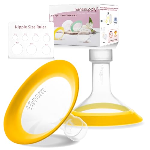 Image of Nenesupply 19mm Oval Flanges Compatible with Medela Breast Pump Parts Replace 19mm Medela Flange Accessories. Work with Pump in Style Parts Symphony Parts Swing Maxi Harmony and Personalfit Flex