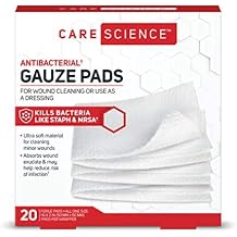 Care Science Sterile Gauze Pads, 20 ct, 2 X 2 | for Cleaning or Covering Wounds as Wound Dressing, Helps Prevent Infection