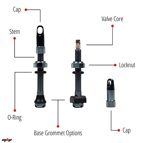 Mbp Alloy Tubeless 50Mm Bicycle Pro Design Presta Valve Stems Fits Most Rims With 2 Types Of Grommets Included For Each Stem. Alloy Cap Has Built In Valve Core Remover Tool. (Gunmetal) #TOP3
