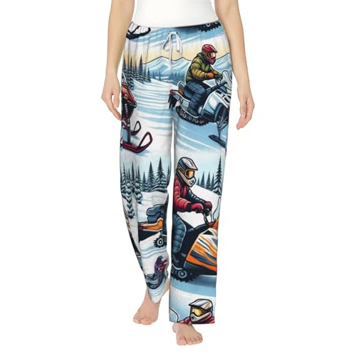 Pantalon pyjama motoneige femme en polaire pour soirées d'hiver cocooning