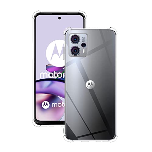 Funrae Funda para Motorola Moto G13 / Moto G23, Ultra Slim Suave TPU Bumper Carcasa, Antichoque Anti-Arañazosa Antigolpes Protector Case Cover - Transparente