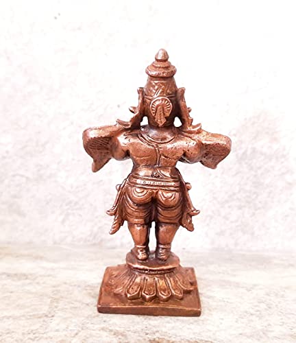 Image of Copper Idols of god Garuda, 3 inches,125 Grams, Patina Antique Finish, Pack of 1 Piece