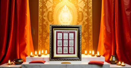 Image of 999Pure Silver Ashta Laxmi Photo Frame for Home & Office | Premium Silver | PoojaRoom & Wall Decor | Wedding & Festival Gifts | Certificate Included | Tabletop Size 5.5x5 inch
