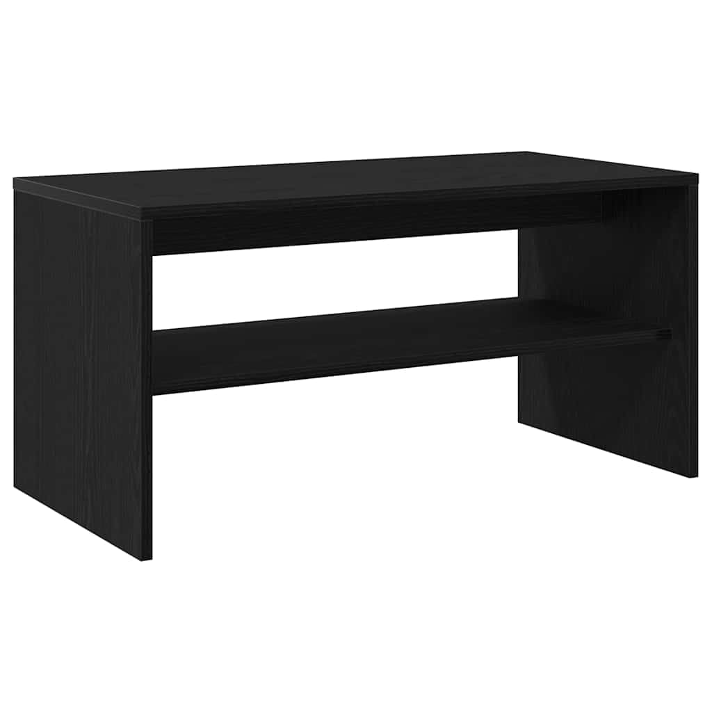 TV Schrank Schwarz Eiche 80x40x40 cm aus Leimholz, 2-funktionsfähig als Couchtisch, mit Ablagefach für Zeitschriften und Mediengeräte, leicht zu reinigen.