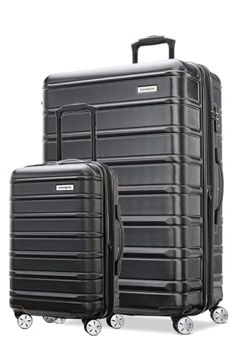 Image of Samsonite Omni 2 Hardside 2 Piece Set - Includes Global Carry-On & Large Checked Suitcases - 360 Dual Spinner Wheels - Integrated TSA Lock & Expansion - Amazon Exclusive - Midnight Black
