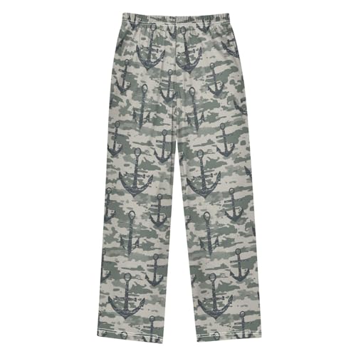 ALAZA Camouflage Anchor Retro Pajama Lounge Pants Long Sleep Pajama Bottoms with Pockets2