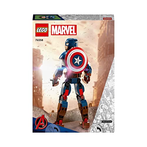 Marvel Personaggio di Captain America, Giocattolo da Esposizione, Supereroe da Costruire con Scudo, Regalo di Compleanno per Bambini e Bambine da 8 Anni in su, Collezione Avengers 76258 - Lego - Immagine 10