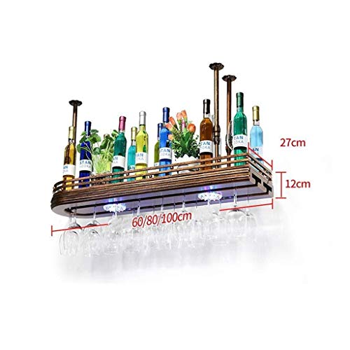 Support mural pour supports à vin en métal avec range-verres intégré - 3