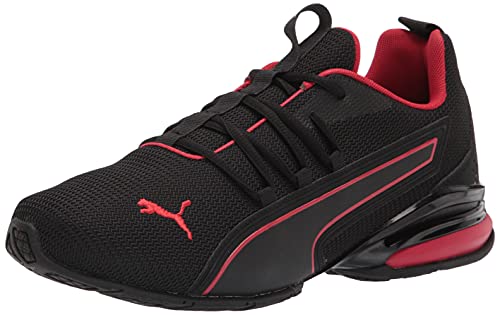 PUMA Men's Axelion NXT Running Shoe, Black-Urban Red, 12