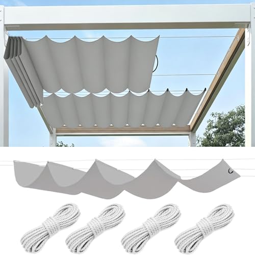 Toile d'ombrage rétractable avec œillets 50x850 cm imperméable gris - 2